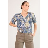 Blusas Manga Corta Mujer Azul Magriffe