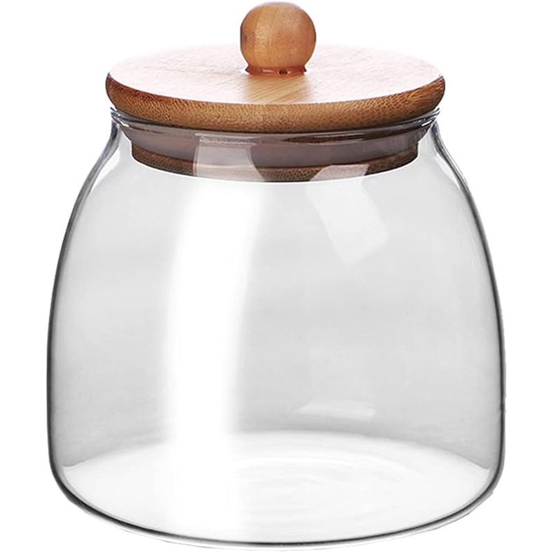 GLASSO - FRASCO VIDRIO 700 ML CON TAPA DE BAMBOO GLASSO DAILY