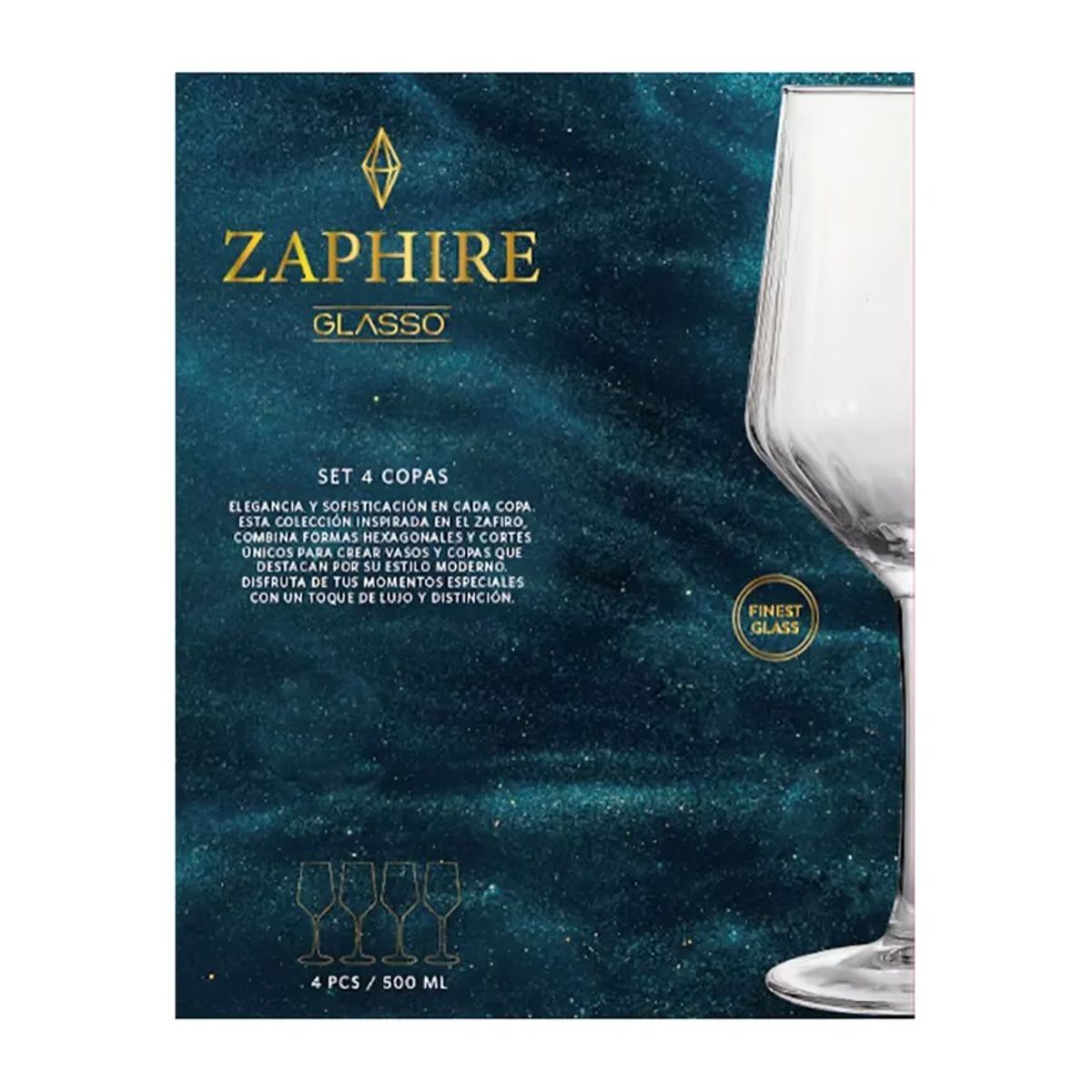 GLASSO - Set 4 copas 500ML Zaphire Glasso