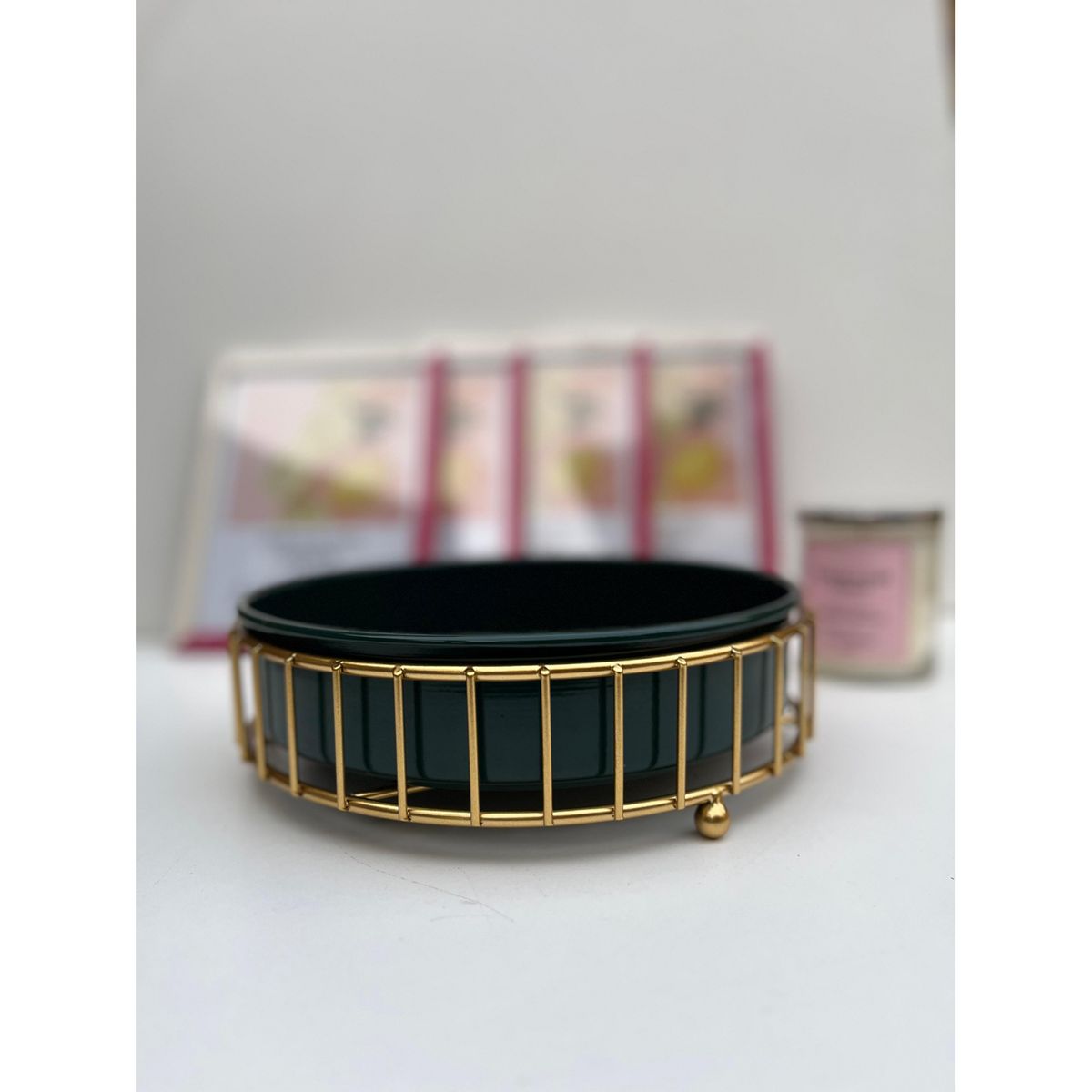 GENERICO - Bandeja Decorativa Con Toques Dorados