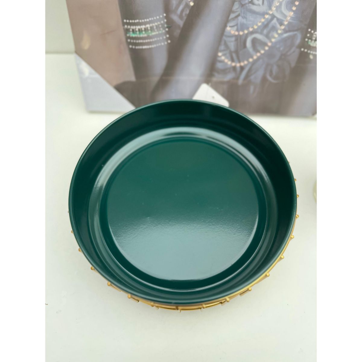 GENERICO - Bandeja Decorativa Con Toques Dorados