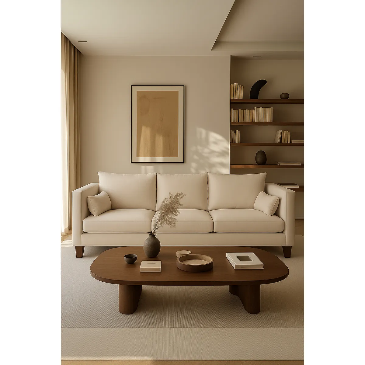 CASA WOW DECO - Sofá 3 Cuerpos Falk Beige Tela – Confort y Estilo para tu Hogar