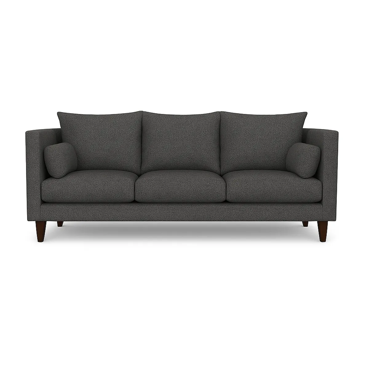 CASA WOW DECO - Sofá 3 Cuerpos Falk Gris Oscuro Tela – Confort y Estilo para tu Hogar