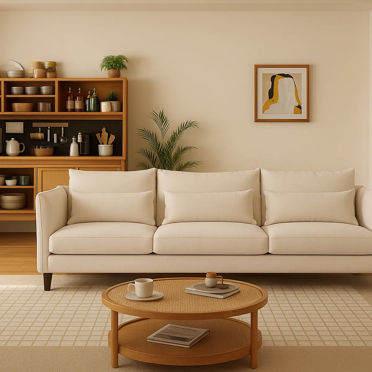 CASA WOW DECO - Sofá 3 Cuerpos Fargo Beige Tela – Confort y Estilo para tu Hogar