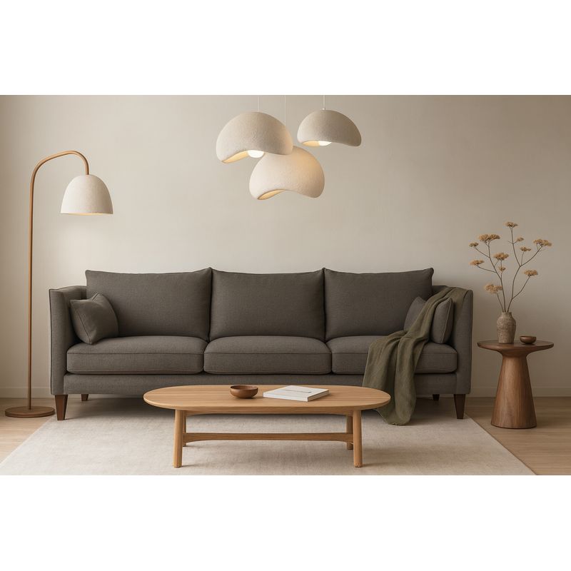CASA WOW DECO - Sofá 3 Cuerpos Fargo Gris Oscuro Tela  Confort y Estilo para tu Hogar