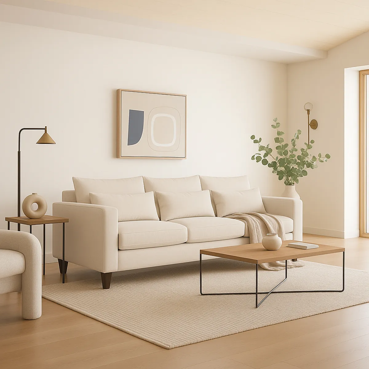 CASA WOW DECO - Sofá 3 Cuerpos Filipa Beige Tela – Confort y Estilo para tu Hogar