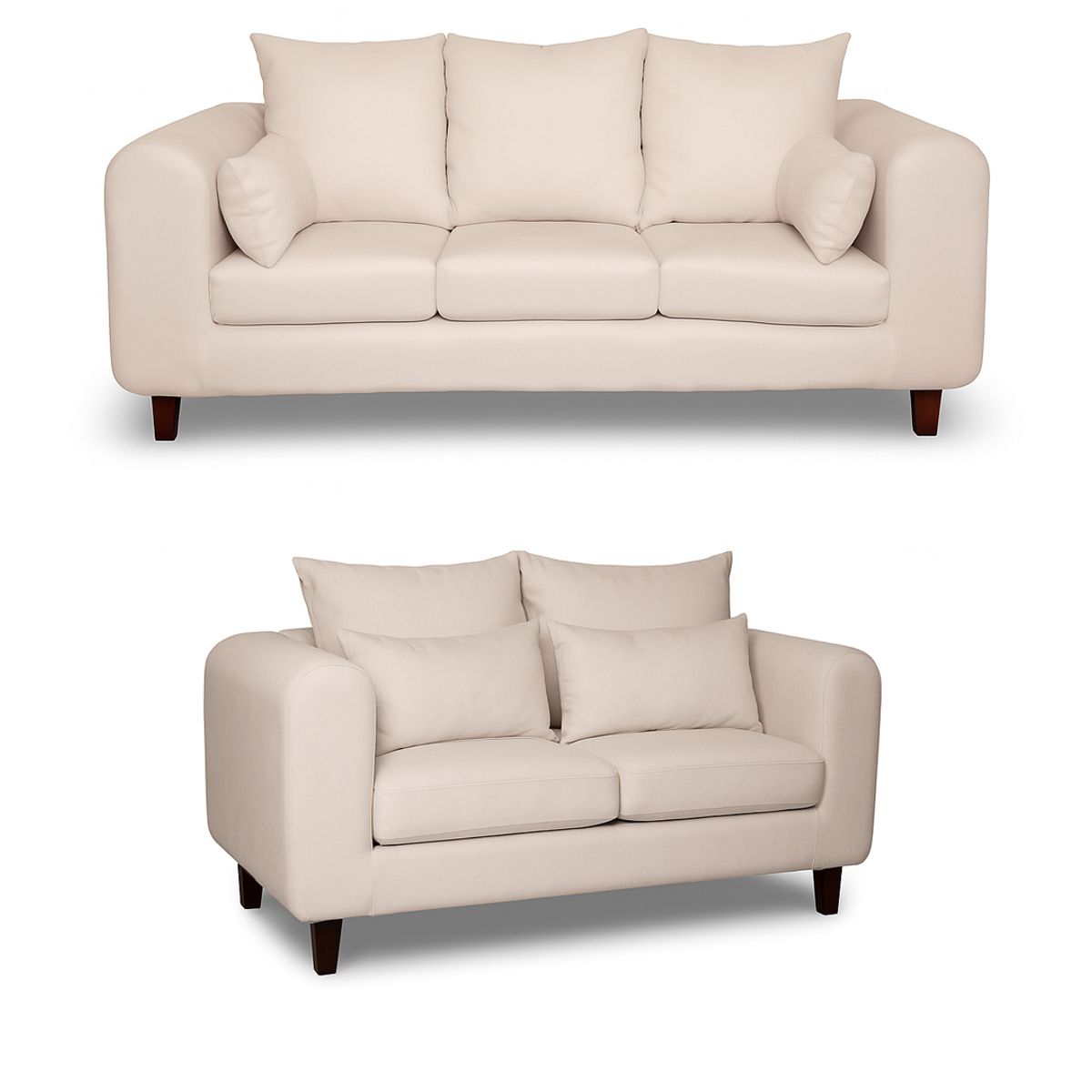 CASA WOW DECO - Sofá 3 y 2 Cuerpos Fager en Tela  Beige, Set para Living