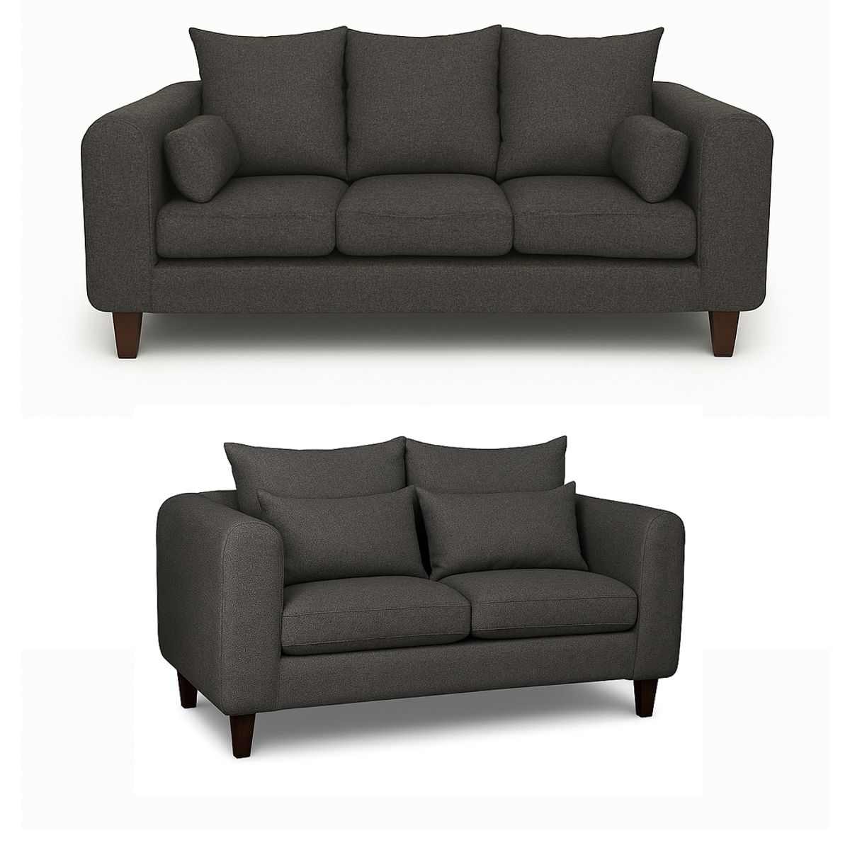 CASA WOW DECO - Sofá 3 y 2 Cuerpos Fager en Tela gris, Set para Living