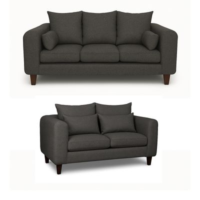 Imagen 2 del producto Sofá 3 y 2 Cuerpos Fager en Tela gris, Set para Living