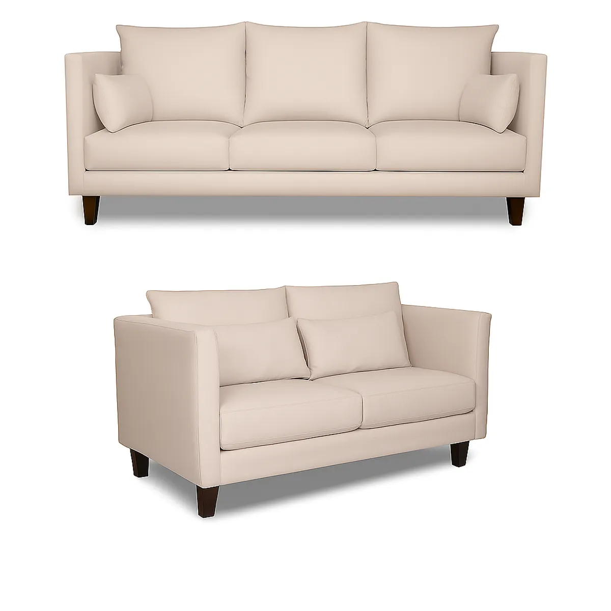 CASA WOW DECO - Sofá 3 y 2 Cuerpos Falk en Tela  Beige, Set para Living