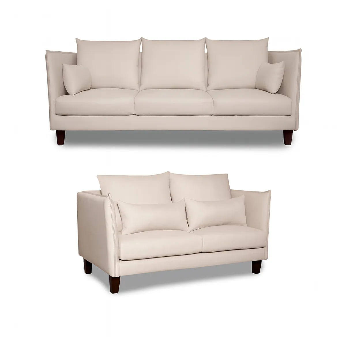 CASA WOW DECO - Sofá 3 y 2 Cuerpos Fargo en Tela  Beige, Set para Living