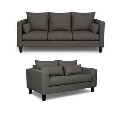 Imagen 2 del producto Sofá 3 y 2 Cuerpos Filipa en Tela gris, Set para Living