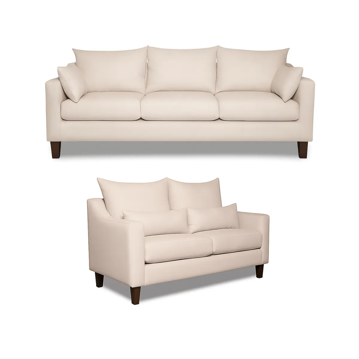 CASA WOW DECO - Sofá 3 y 2 Cuerpos Fiore en Tela  Beige, Set para Living