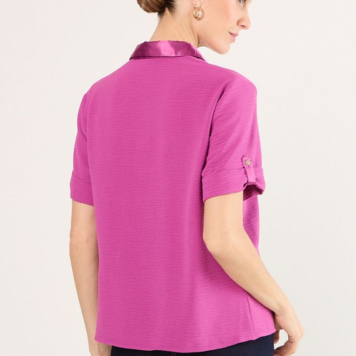MA GRIFFE - Blusas Manga Corta Mujer Violeta Magriffe