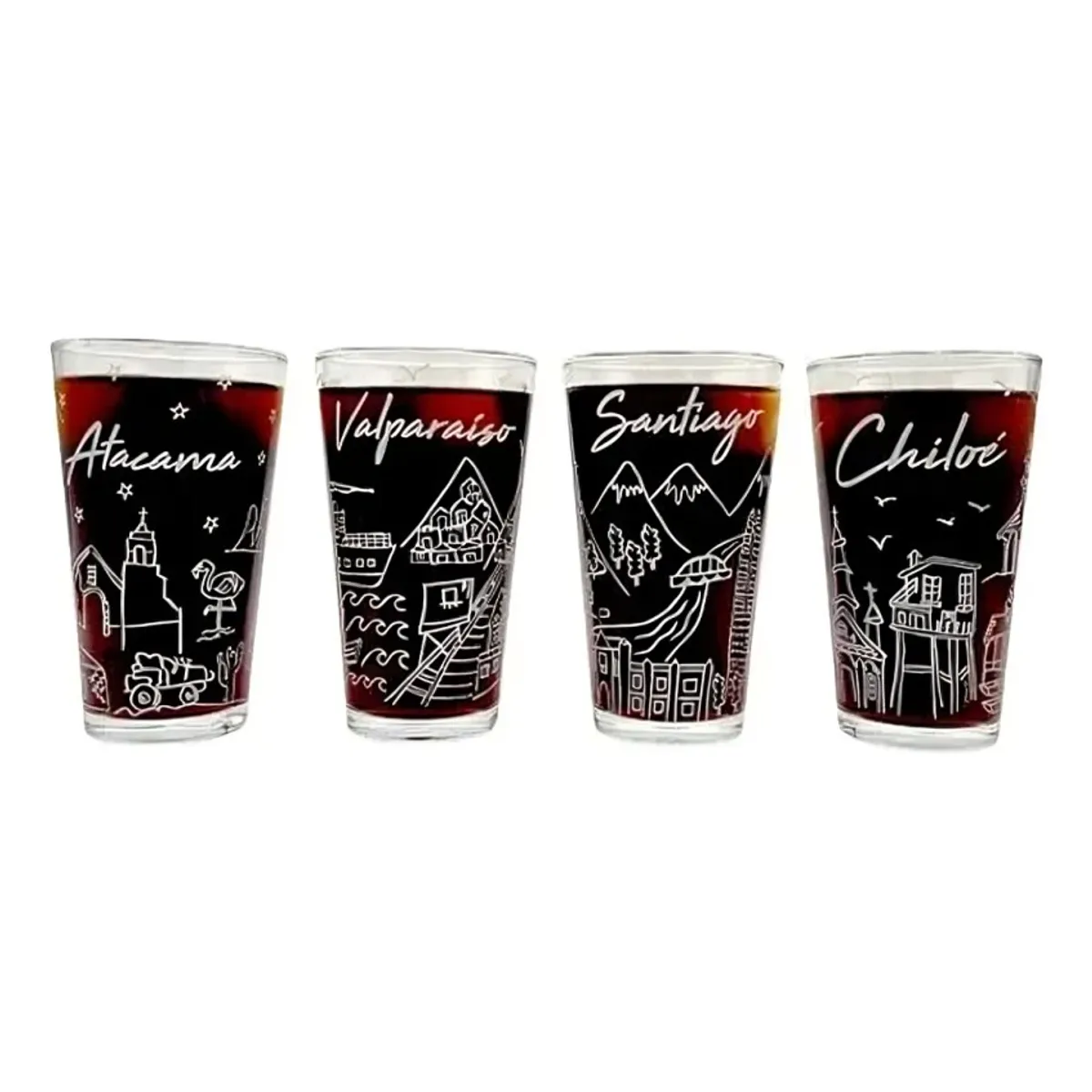 GLASSO - SET 4 VASOS CHILE COLLECTION GLASSO