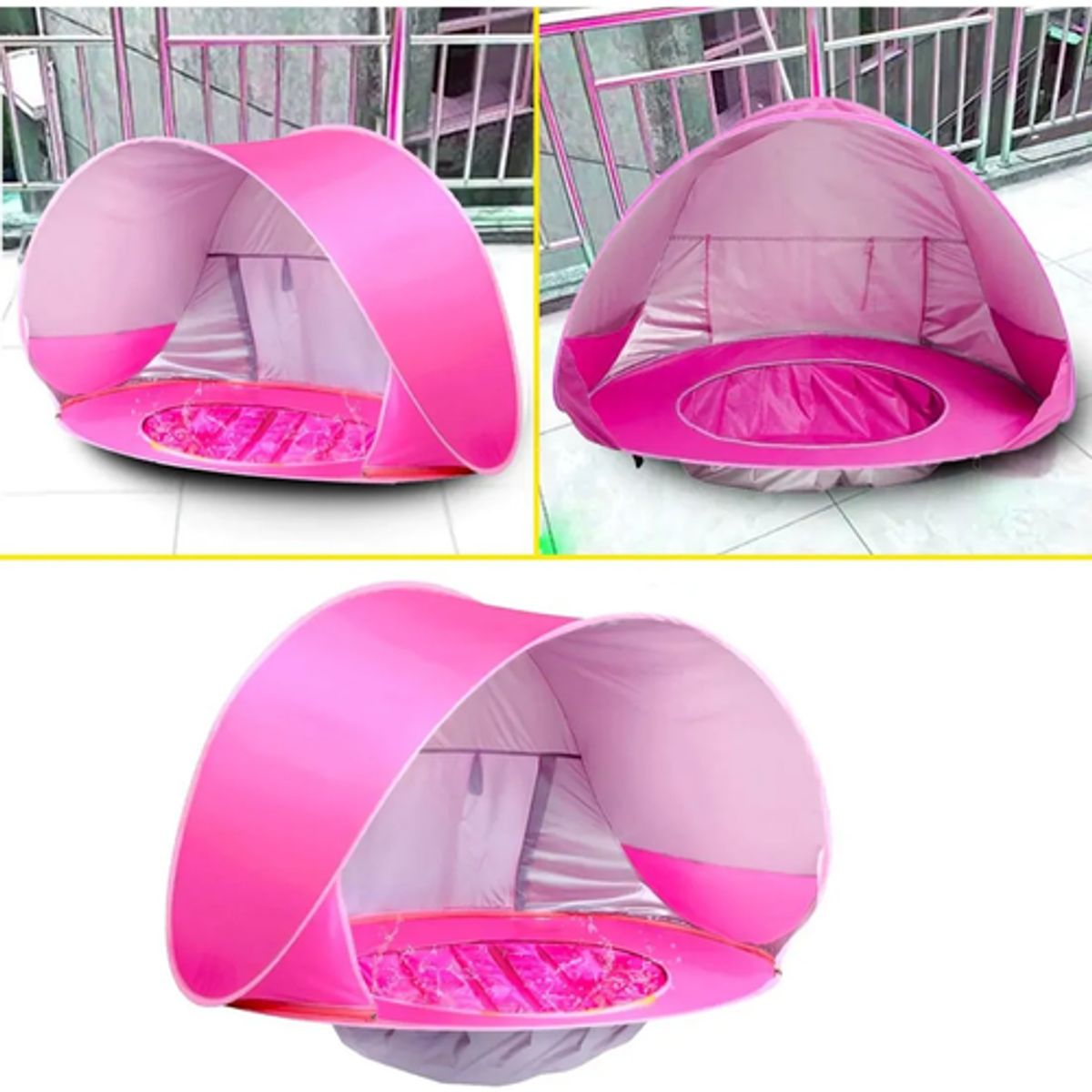 GENERICO - Carpa de playa para niños con protección UV Mc10006 color rosa