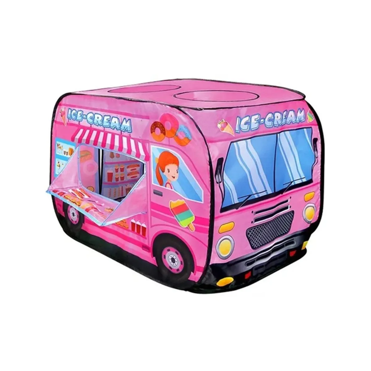 GENERICO - Carpa Forma Carrito De Helado Infantil Plegable Rosada Niñas