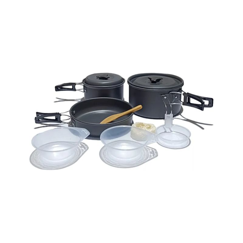 GENERICO - Set De Ollas Utensilios De Cocina 8 Piezas Camping Militar