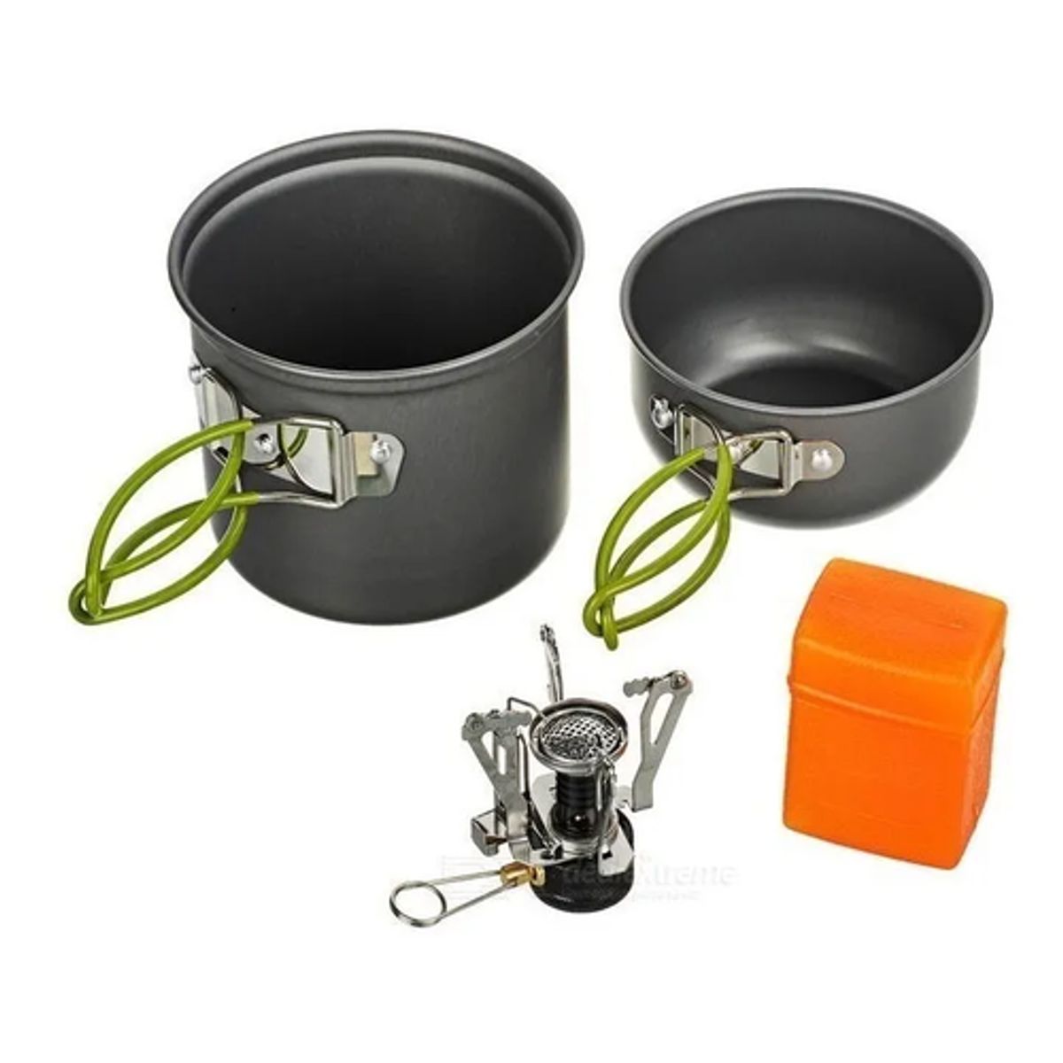 GENERICO - Set Ollas Outdoor Camping 1p + Cocinilla  Hiking Outdoor