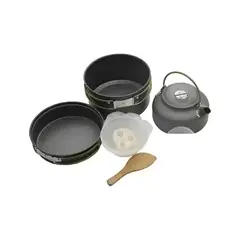GENERICO - Set De Ollas Y Tetera Camping 10 Piezas 95435
