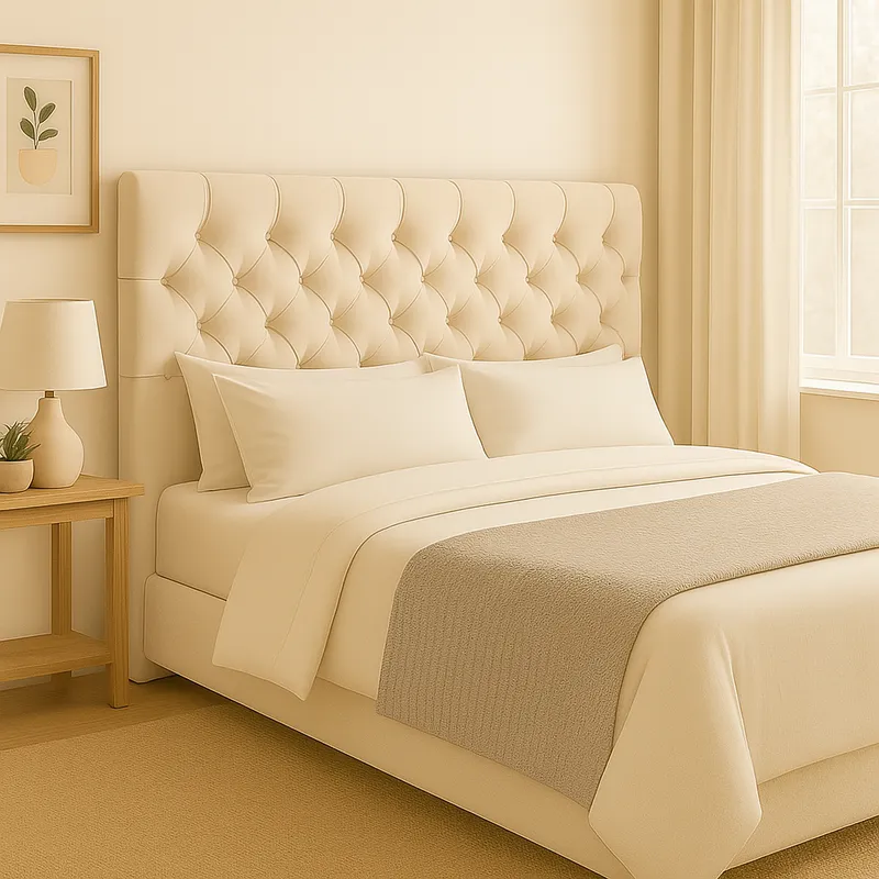 GENERICO - Cama 2 Plazas Modelo Top Quality Crudo + Colchon Mery Desing