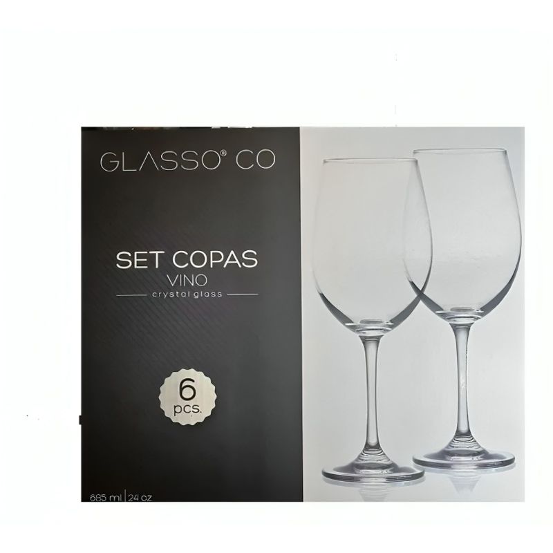 GLASSO - SET COPA DE VINO CRISTAL GLASSO