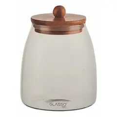 GLASSO - FRASCO VIDRIO L CON TAPA DE BAMBOO DAILY