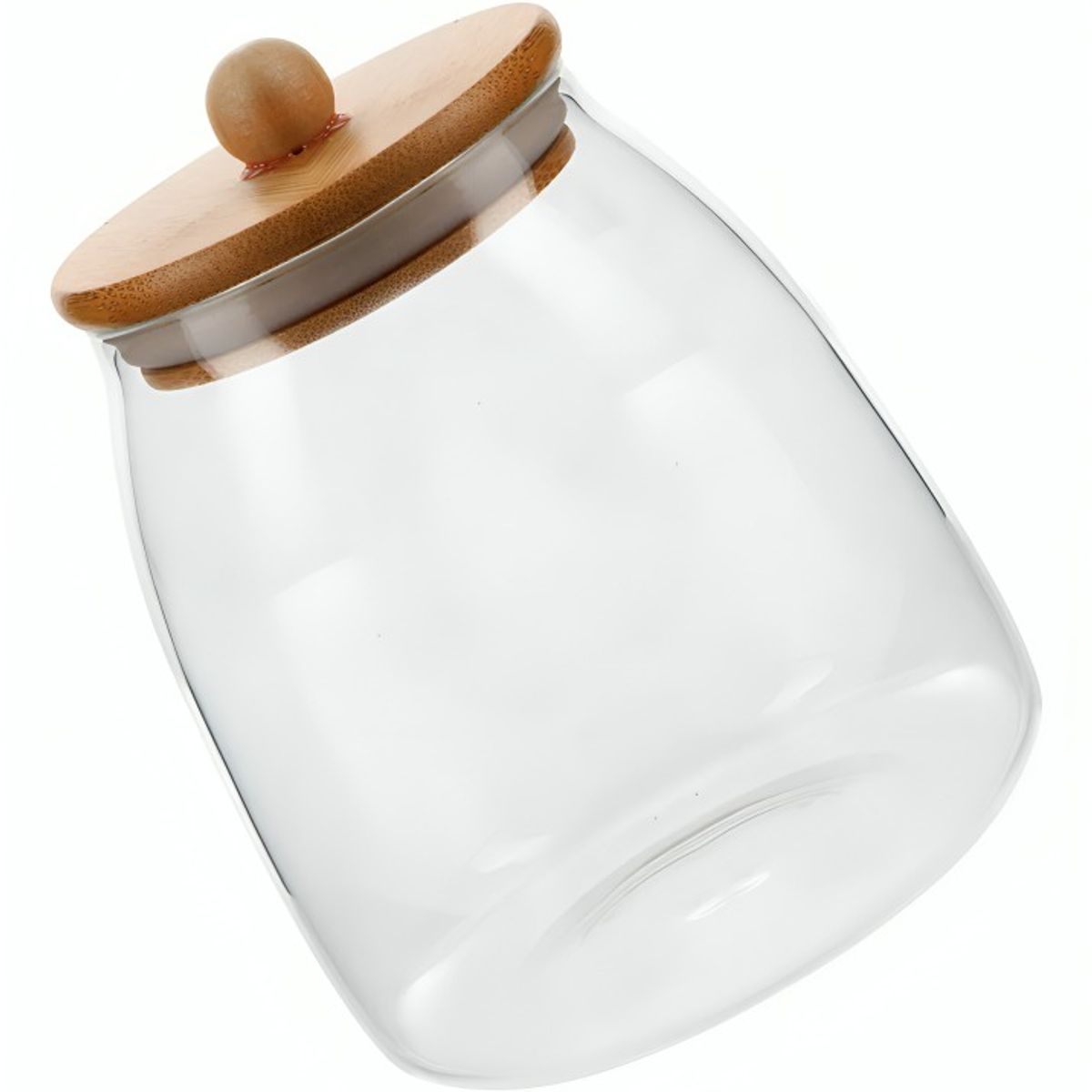 GLASSO - FRASCO VIDRIO L CON TAPA DE BAMBOO GLASSO DAILY