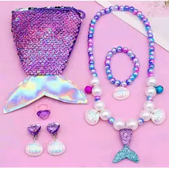 GENERICO - Set cartera 12 cm y accesorios de sirena para niña