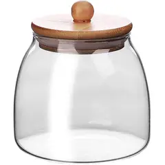 GLASSO - FRASCO VIDRIO 700 ML CON TAPA DE BAMBOO DAILY