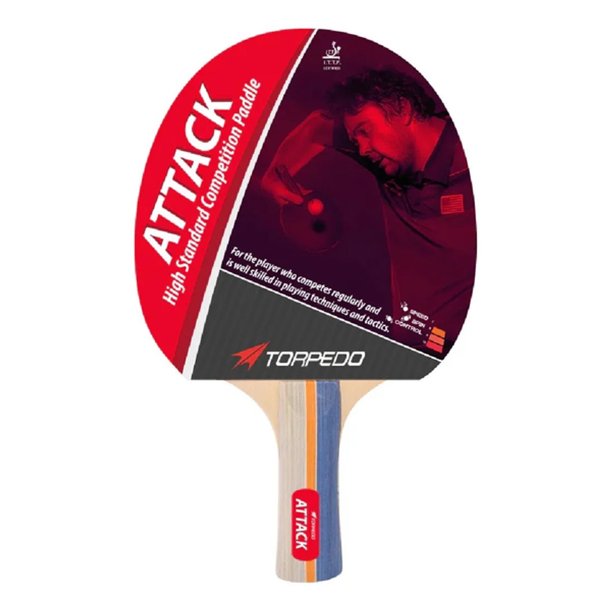 GENERICO - Paleta Tenis Mesa Attack Torpedo Competition