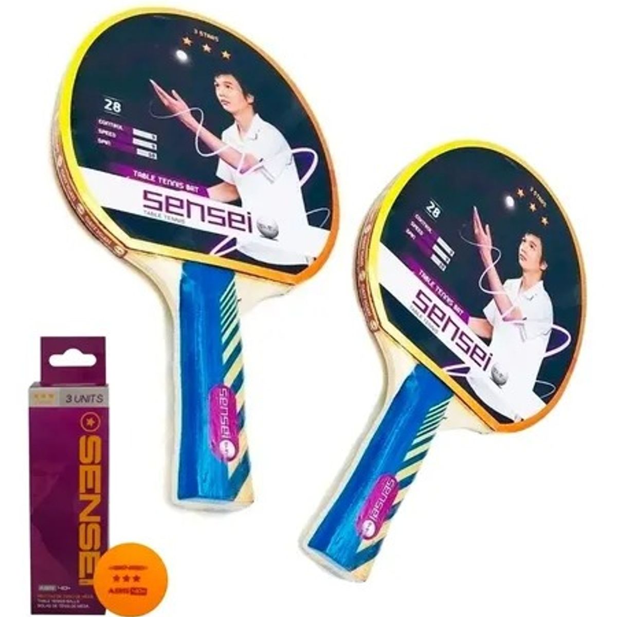 GENERICO - Paleta Ping Pong Sensei 3