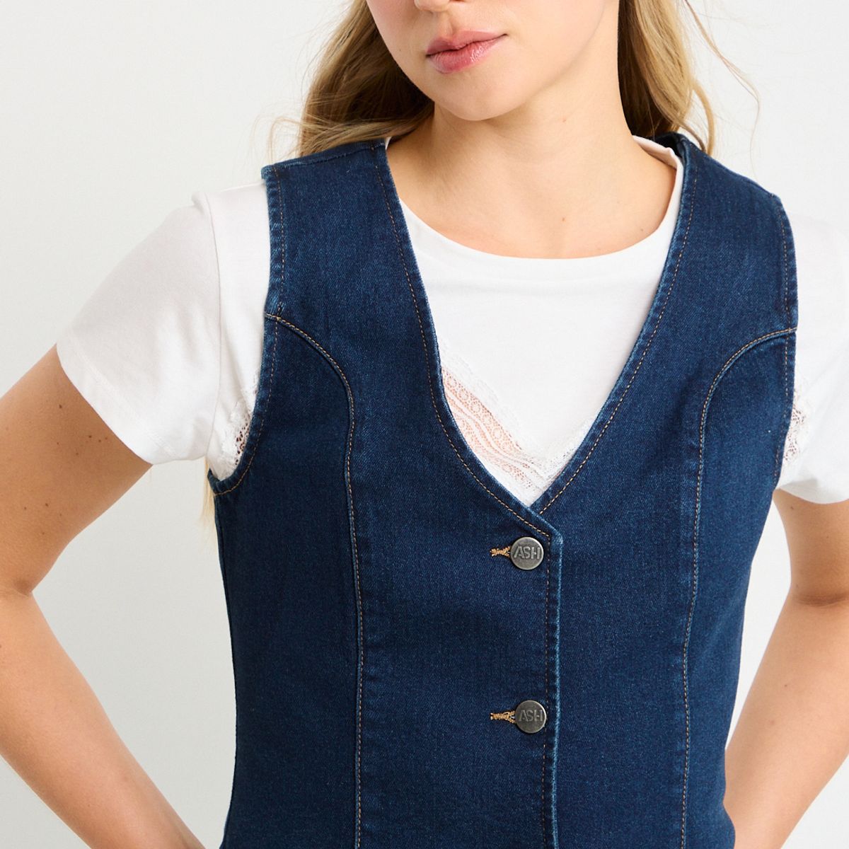 ASH - Gilet Denim Mujer Azul Ash