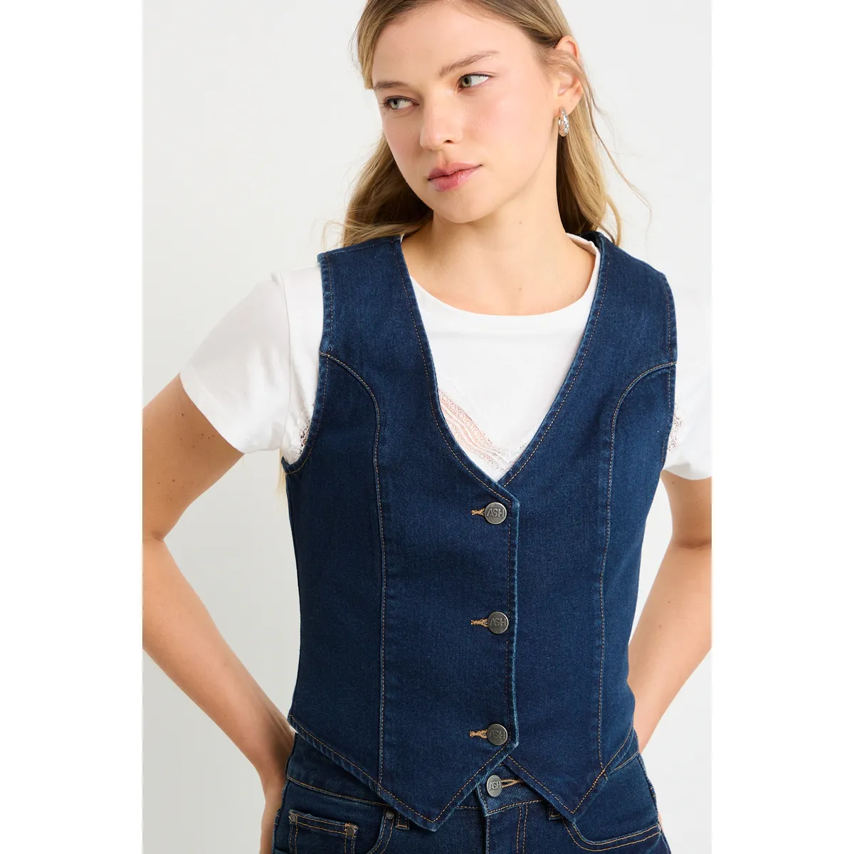 ASH - Gilet Denim Mujer Azul Ash