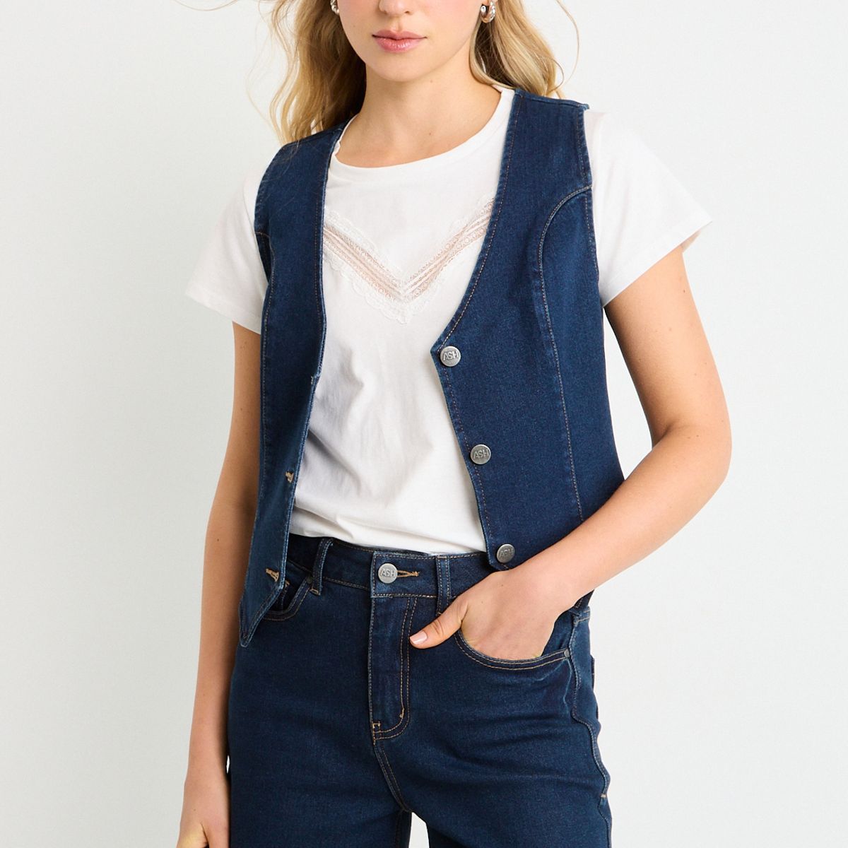 ASH - Gilet Denim Mujer Azul Ash