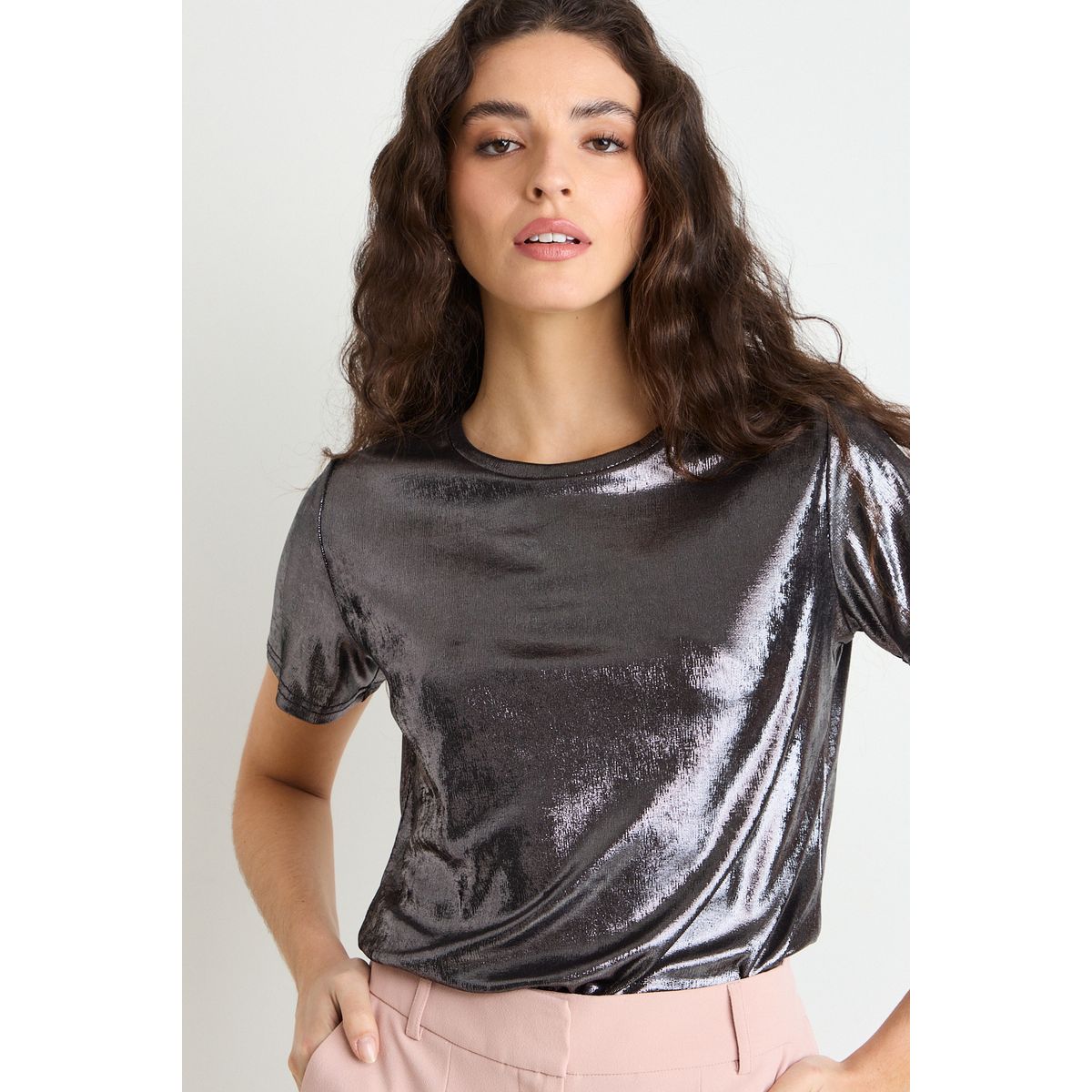 ASH - Polera Manga Corta Mujer Negro Ash