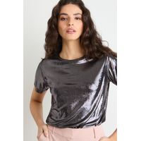 Polera Manga Corta Mujer Negro