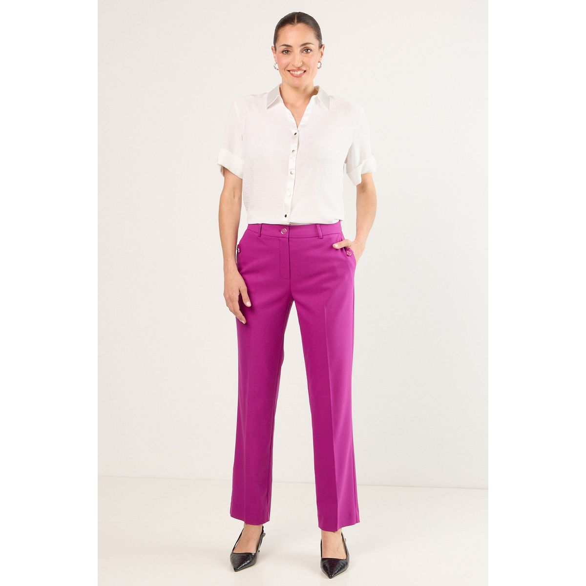 MA GRIFFE - Pantalon Mujer Violeta Magriffe