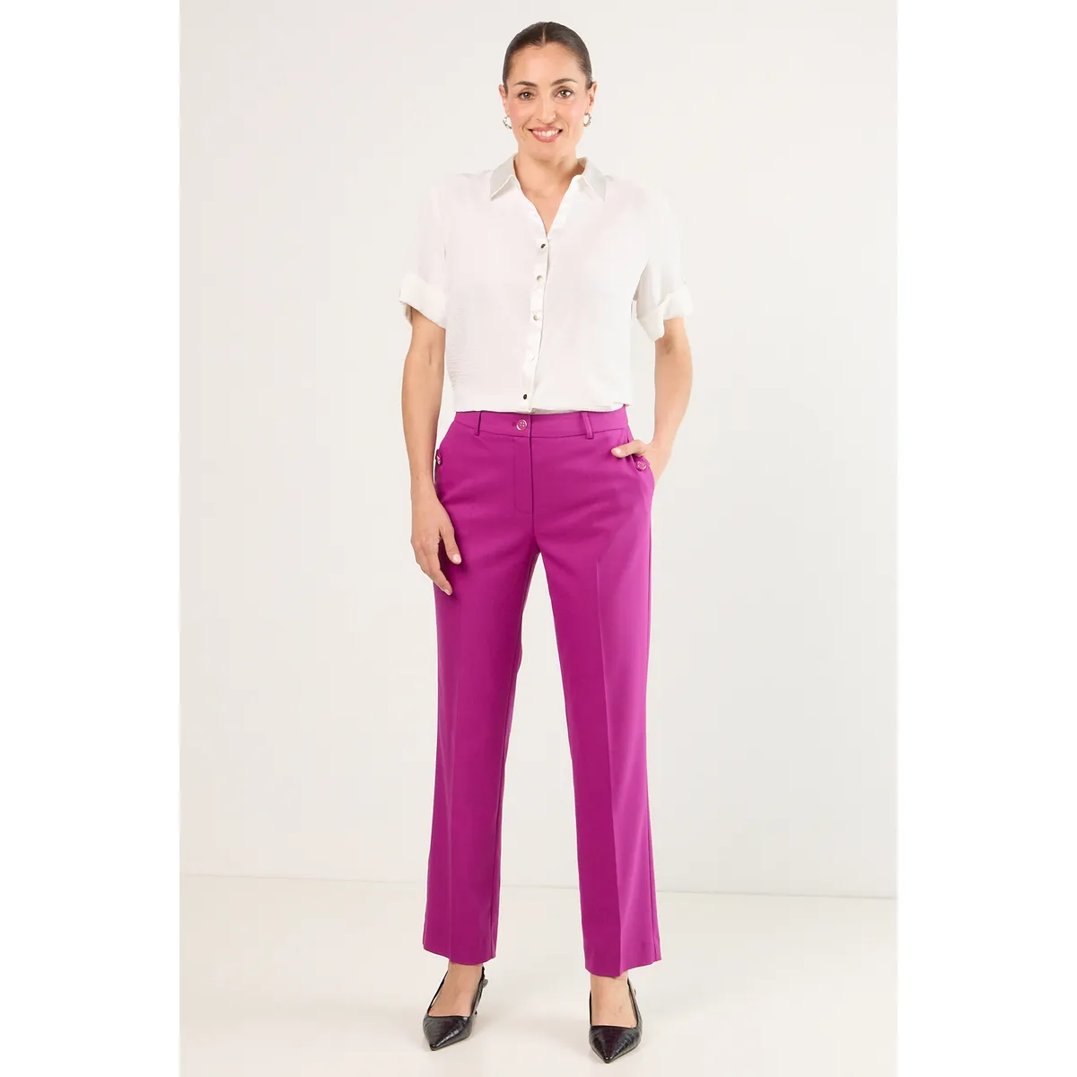 MA GRIFFE - Pantalon Mujer Violeta Magriffe