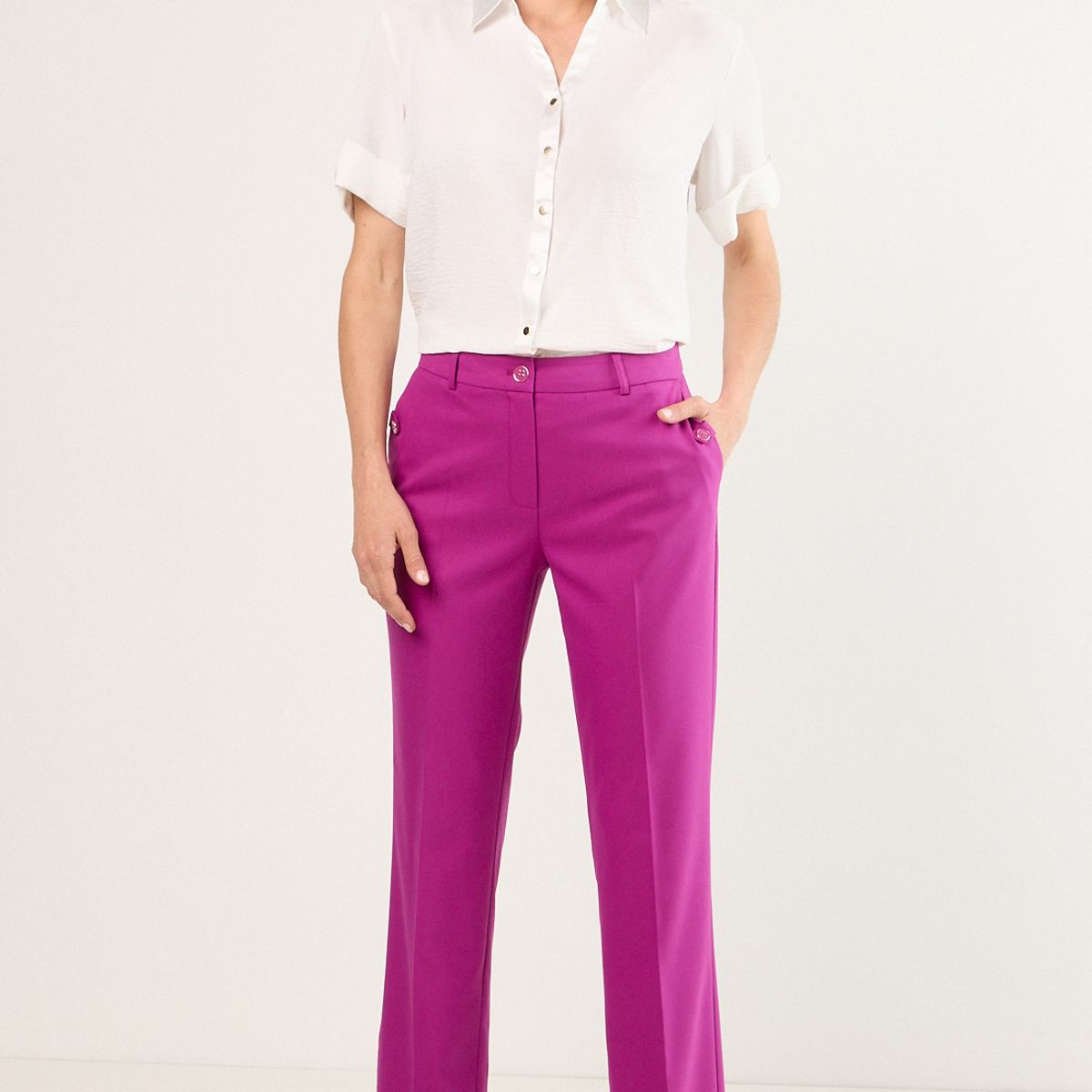 MA GRIFFE - Pantalon Mujer Violeta Magriffe