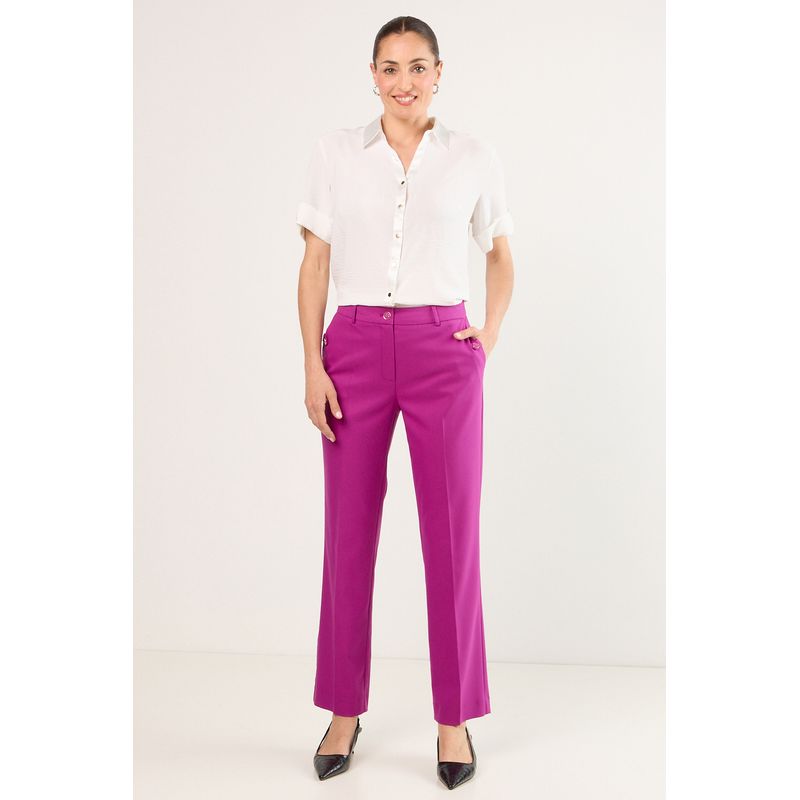 MA GRIFFE - Pantalon Mujer Violeta Magriffe