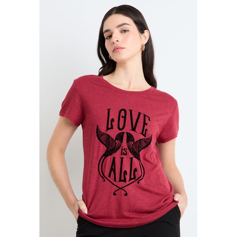 ASH - Polera Manga Corta Mujer Burdeos Ash