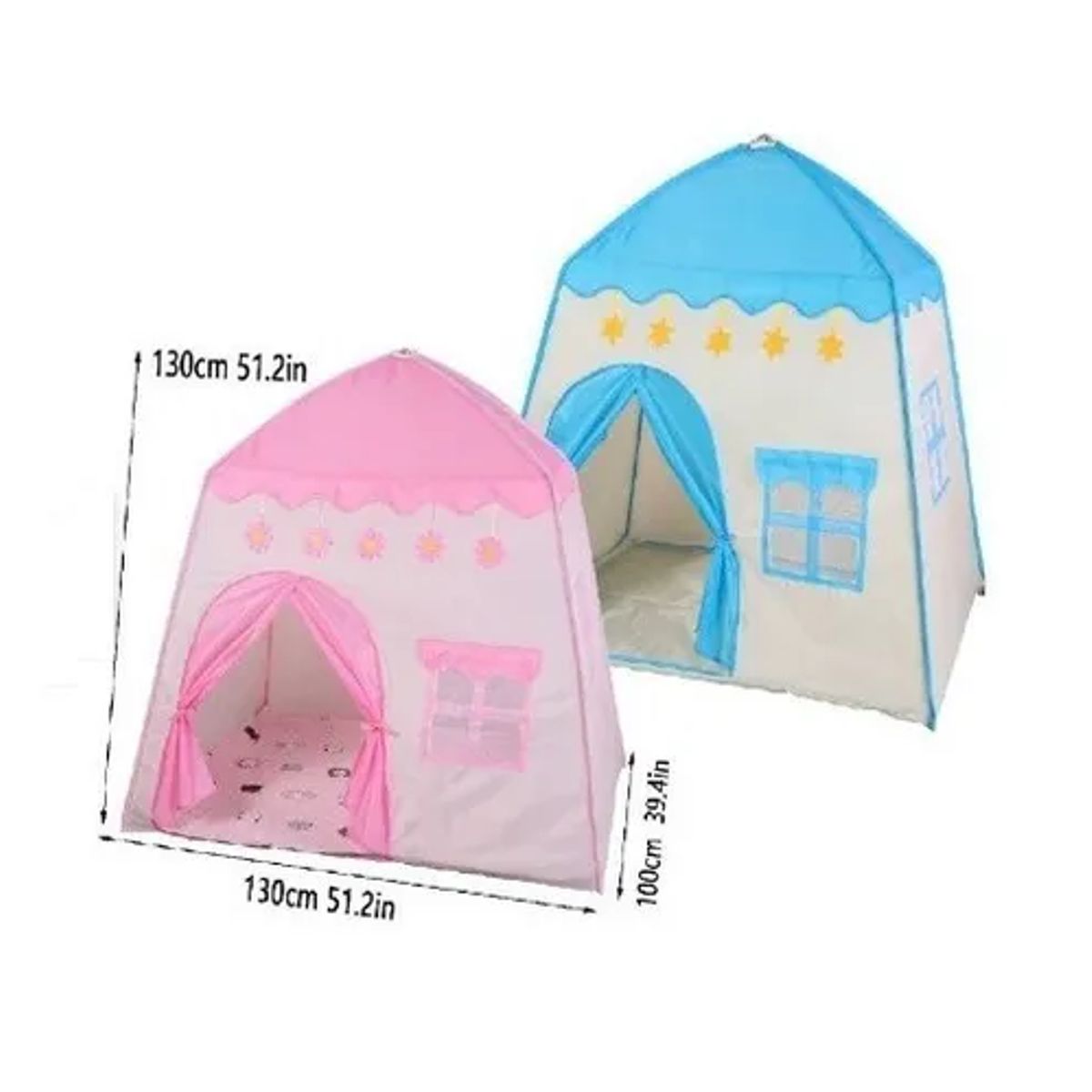 GENERICO - Carpa Para Niños Tipo Casa Plegable Celeste O Rosada