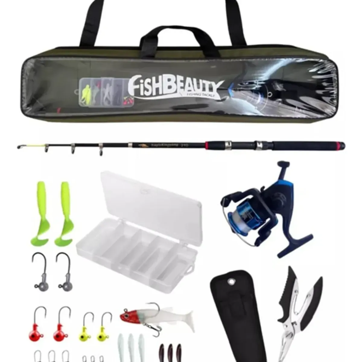 GENERICO - Set O Kit De Caña Pescar Telescópica Con Accesorios Y Bolso