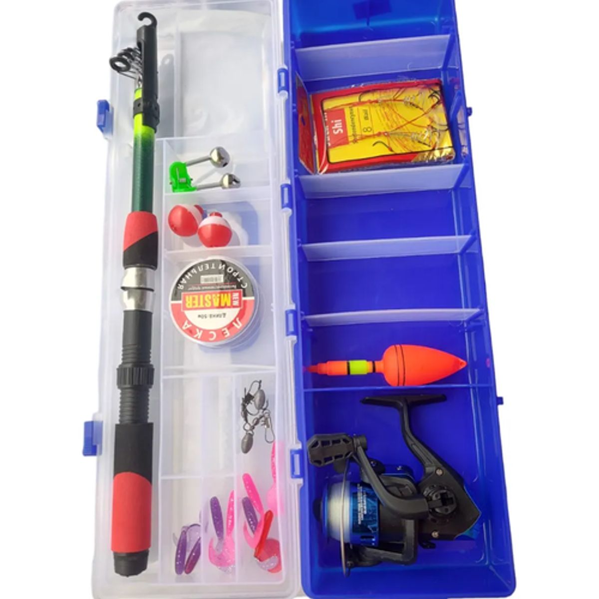 GENERICO - Set Pesca Caña De Pescar Telescópica Mosquero Carrete Pesca