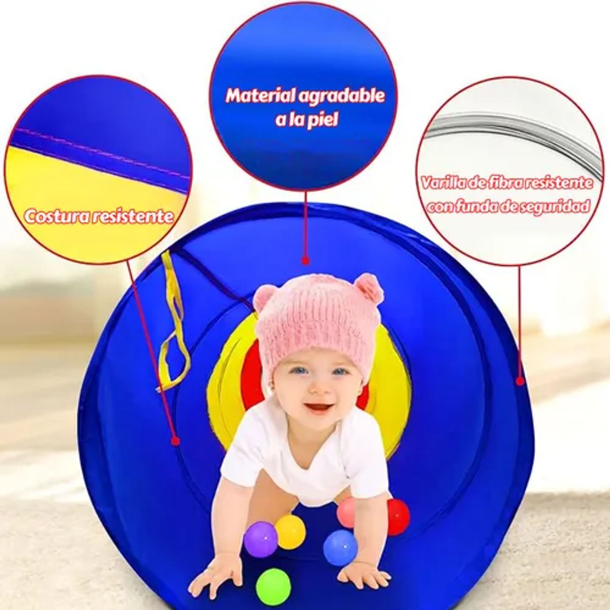 GENERICO - Juguete De Juego De Túnel Tricolor De 180cm Para Niños