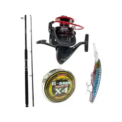 GENERICO - Combo Caña De Pescar Botera 18m +carrete+multifilam+señuelo