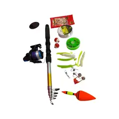 GENERICO - Kit Pesca con Caña Telescópica Carrete y Accesorios