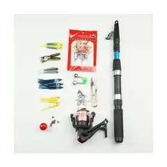 GENERICO - Kit Caña de Pescar Telescópica con Accesorios y Bolso