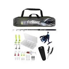 GENERICO - Kit Caña de Pescar Telescópica con Accesorios y Bolso